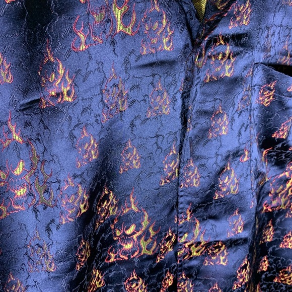 Y2K silk all over print button down shirt - Picture 2 of 7